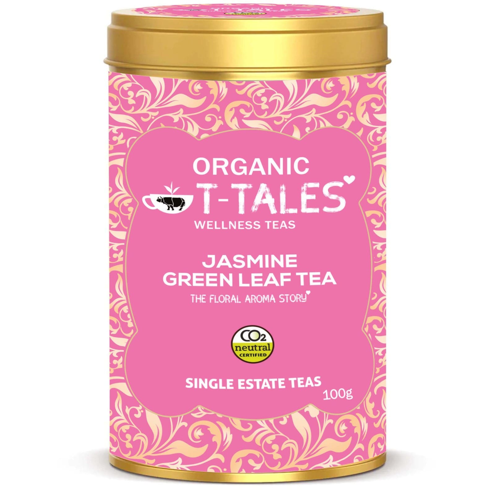 Jasmine-Green-Tea-Leaf-–-Tin-2024 (1) Jasmine Green Leaf Tea | Premium Single Estate Green Tea | 100g Tin - Image 1